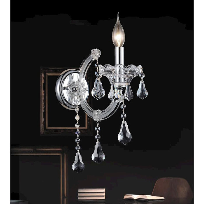CWI Lighting Maria Theresa 1 Light Wall Light, Chrome
