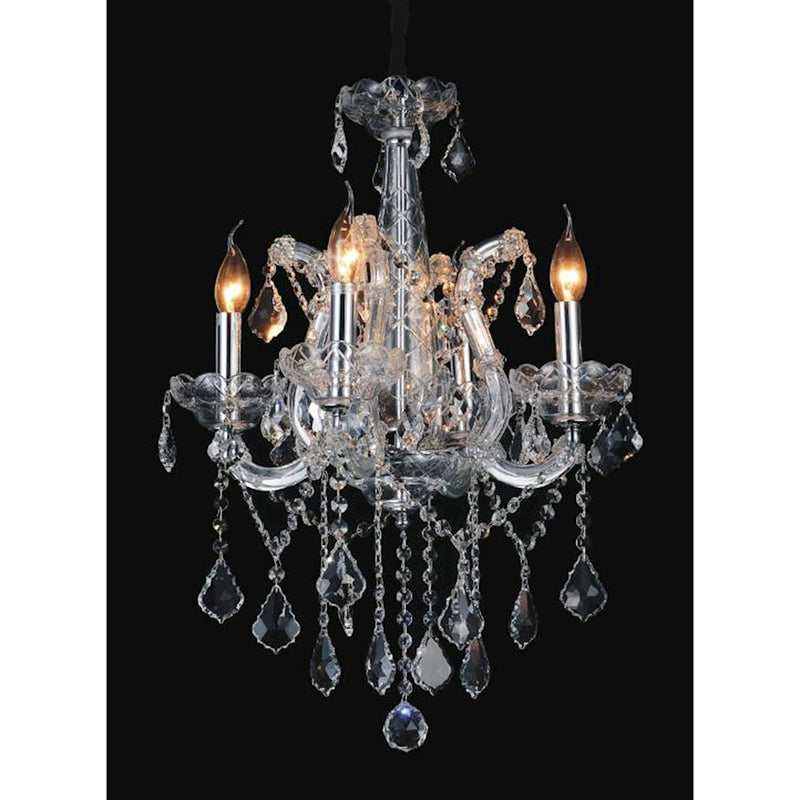 CWI Lighting Maria Theresa 4 Light Up Chandelier, Chrome