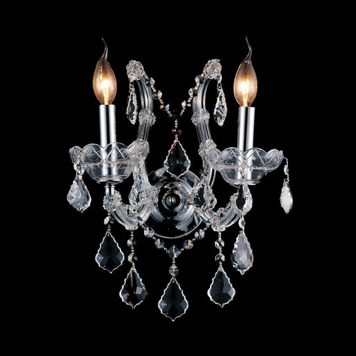 CWI Lighting Maria Theresa 2 Light Wall Light, Chrome