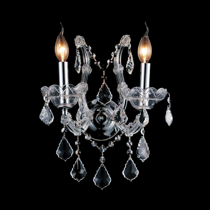 CWI Lighting Maria Theresa 2 Light Wall Light, Chrome