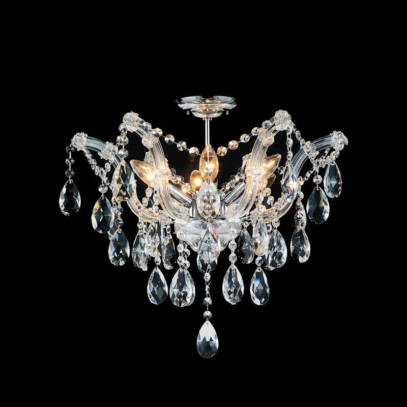 CWI Lighting Payton 6 Light Flush Mount, Chrome
