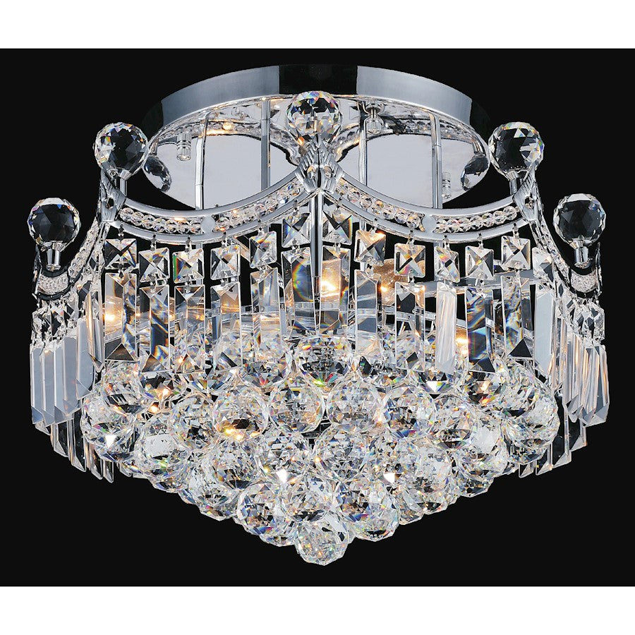 CWI Lighting Amanda 6 Light Flush Mount, Chrome - 8421C16C