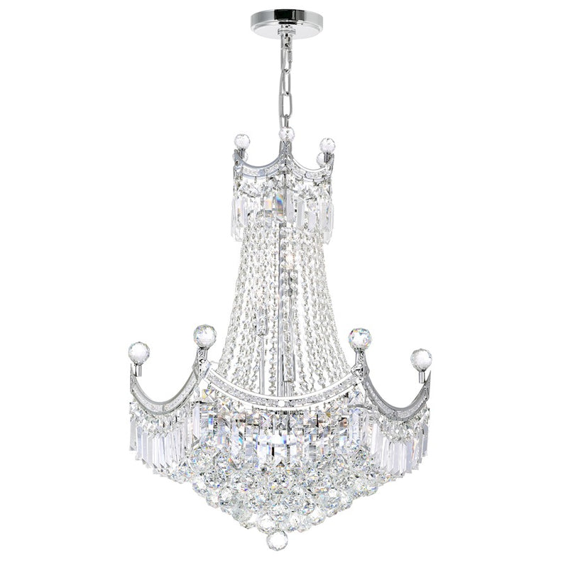 CWI Lighting Amanda 11 Light Down Chandelier, Chrome