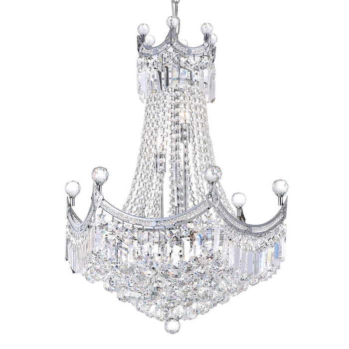 CWI Lighting Amanda 11 Light Down Chandelier, Chrome