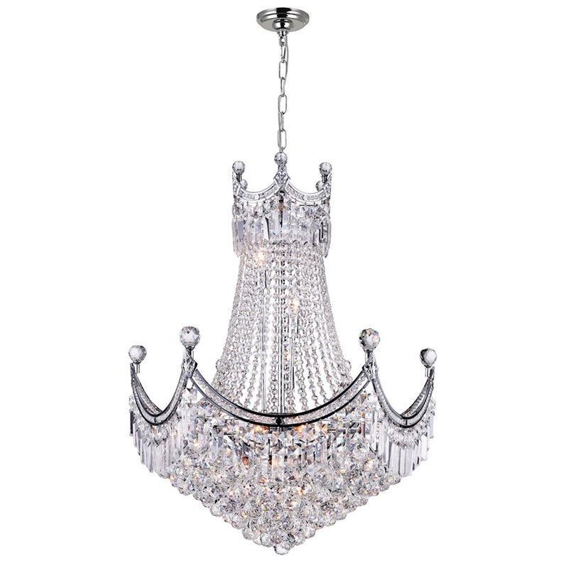 CWI Lighting Amanda 15 Light Down Chandelier, Chrome