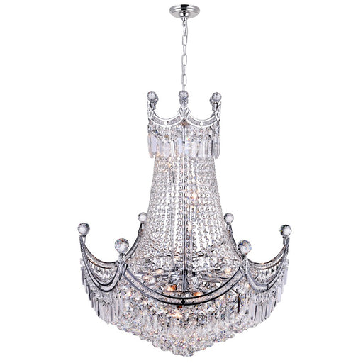 CWI Lighting Amanda 15 Light Down Chandelier, Chrome