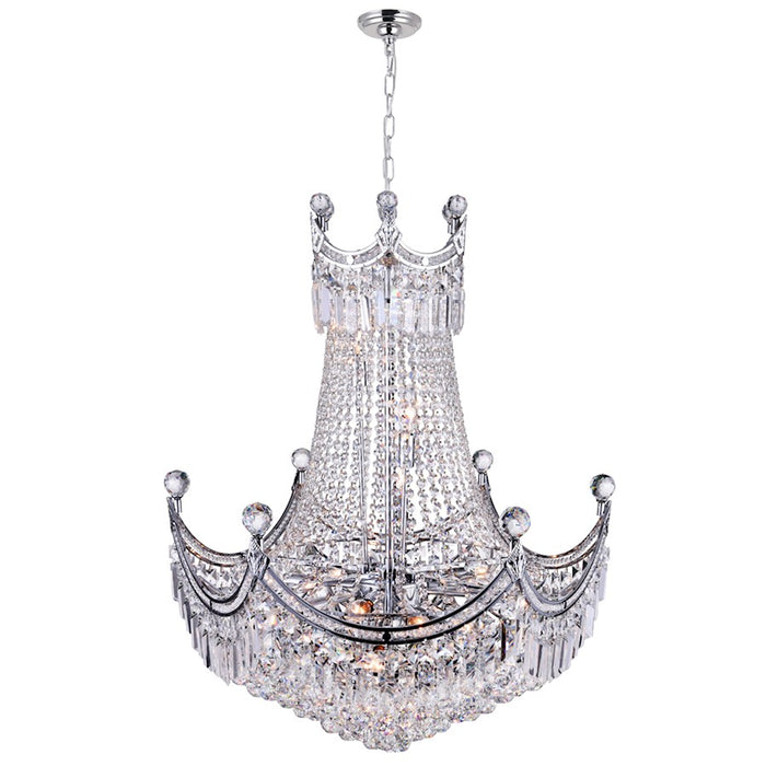 CWI Lighting Amanda 15 Light Down Chandelier, Chrome