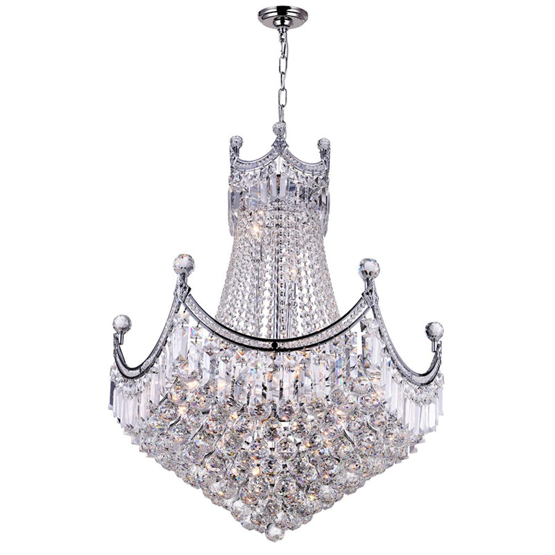 CWI Lighting Amanda 15 Light Down Chandelier, Chrome