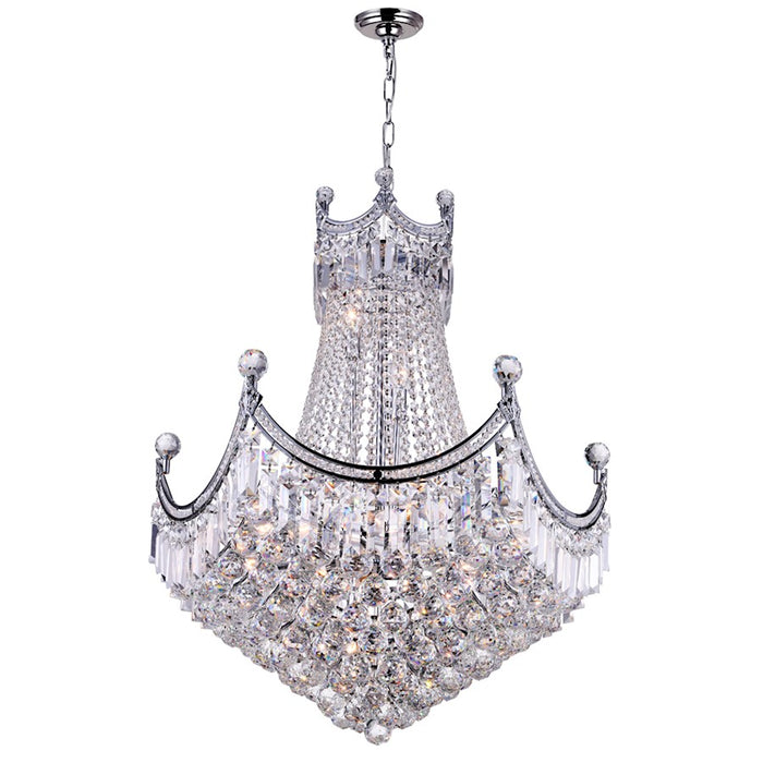 CWI Lighting Amanda 15 Light Down Chandelier, Chrome