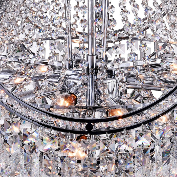 CWI Lighting Amanda 15 Light Down Chandelier, Chrome