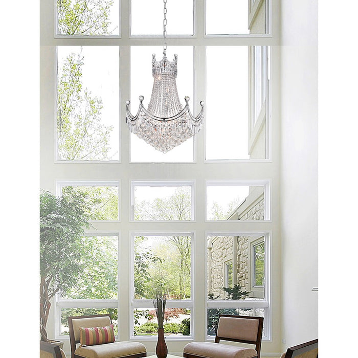 CWI Lighting Amanda 15 Light Down Chandelier, Chrome