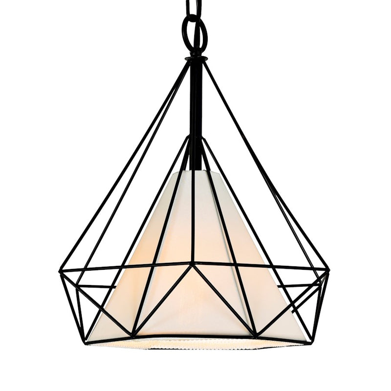 CWI Lighting Diamond 1 Light 15" Down Pendant, Black