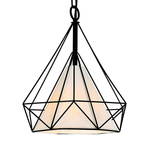 CWI Lighting Diamond 1 Light 15" Down Pendant, Black