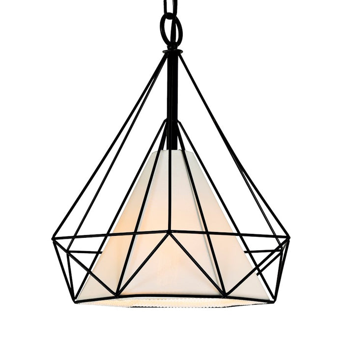CWI Lighting Diamond 1 Light 15" Down Pendant, Black
