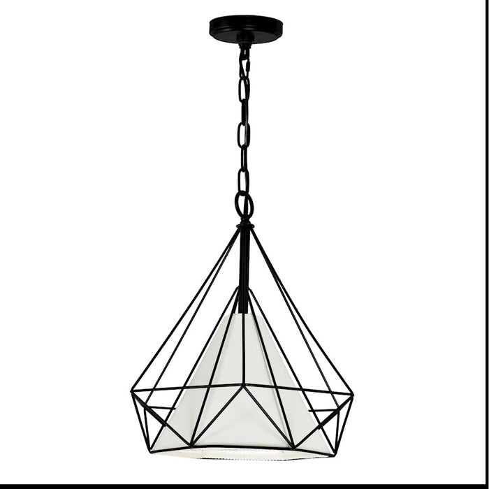 CWI Lighting Diamond 1 Light 15" Down Pendant, Black