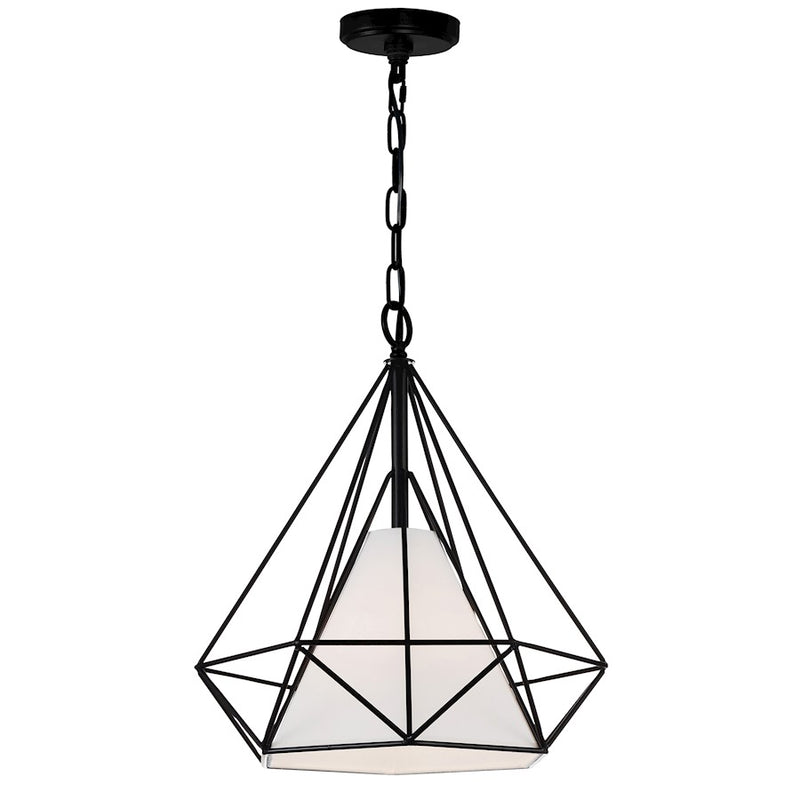 CWI Lighting Diamond 1 Light 18" Down Pendant, Black