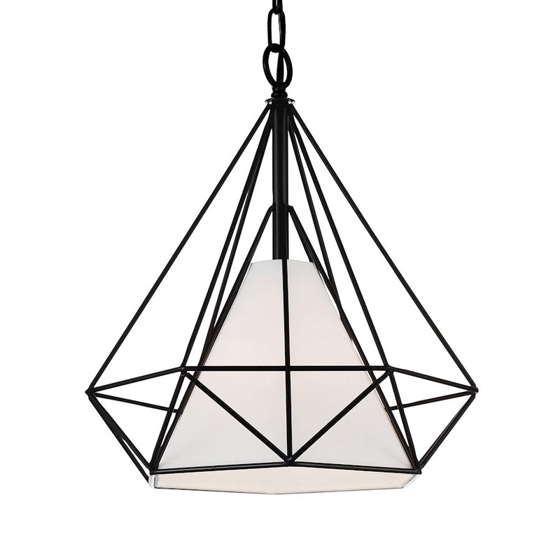 CWI Lighting Diamond 1 Light 18" Down Pendant, Black