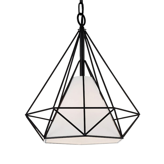 CWI Lighting Diamond 1 Light 18" Down Pendant, Black