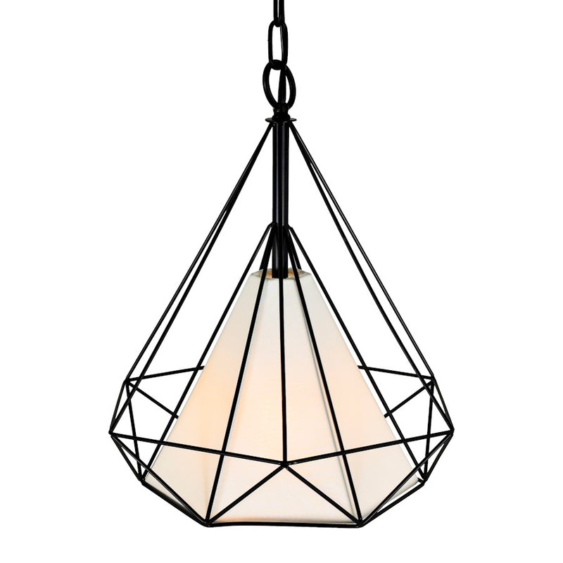 CWI Lighting Diamond 1 Light 18" Down Pendant, Black