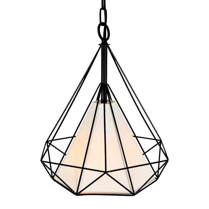 CWI Lighting Diamond 1 Light 18" Down Pendant, Black