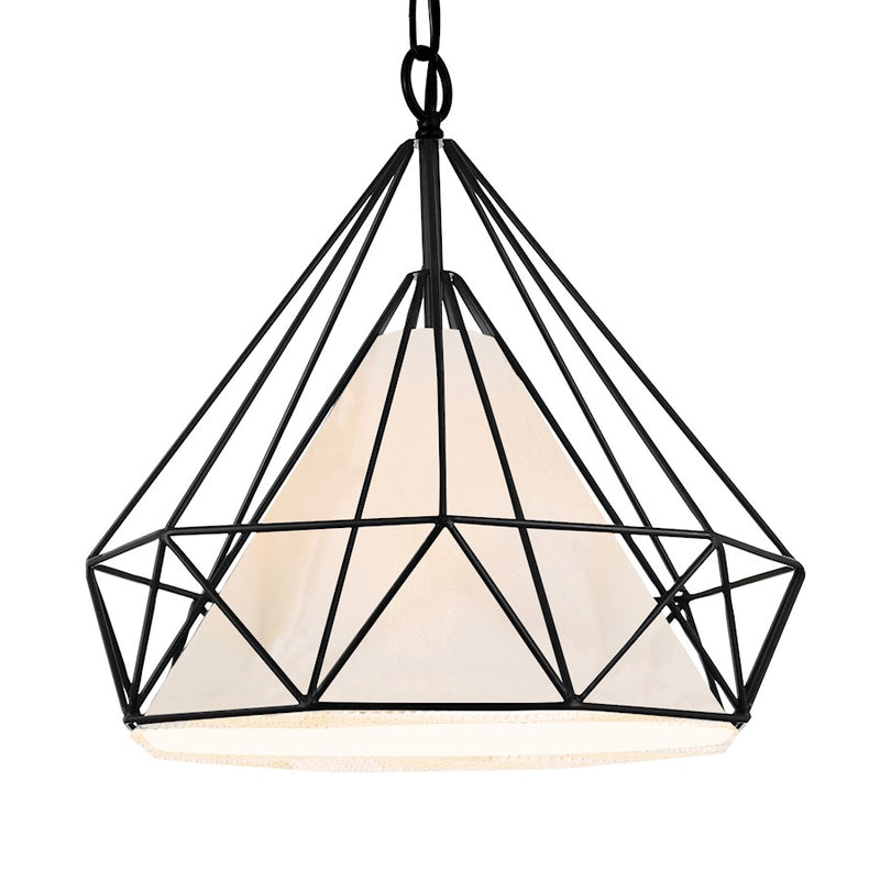 CWI Lighting Diamond 1 Light 20" Down Pendant, Black