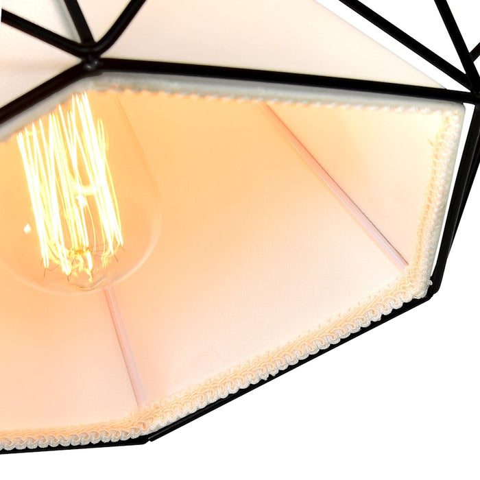 CWI Lighting Diamond 1 Light 20" Down Pendant, Black