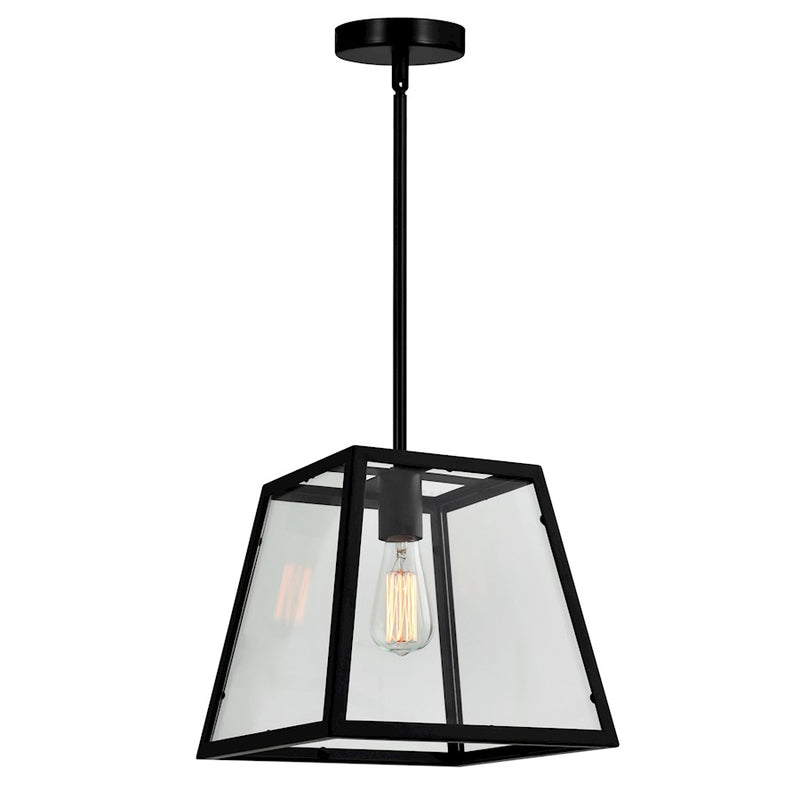 CWI Lighting Alyson 1 Light Down Mini Pendant, Black/Clear