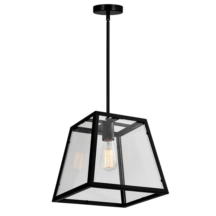 CWI Lighting Alyson 1 Light Down Mini Pendant, Black/Clear