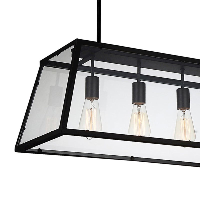 CWI Lighting Alyson 4 Light Down Chandelier, Black/Clear