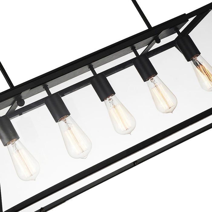CWI Lighting Alyson 5 Light Down Chandelier, Black/Clear