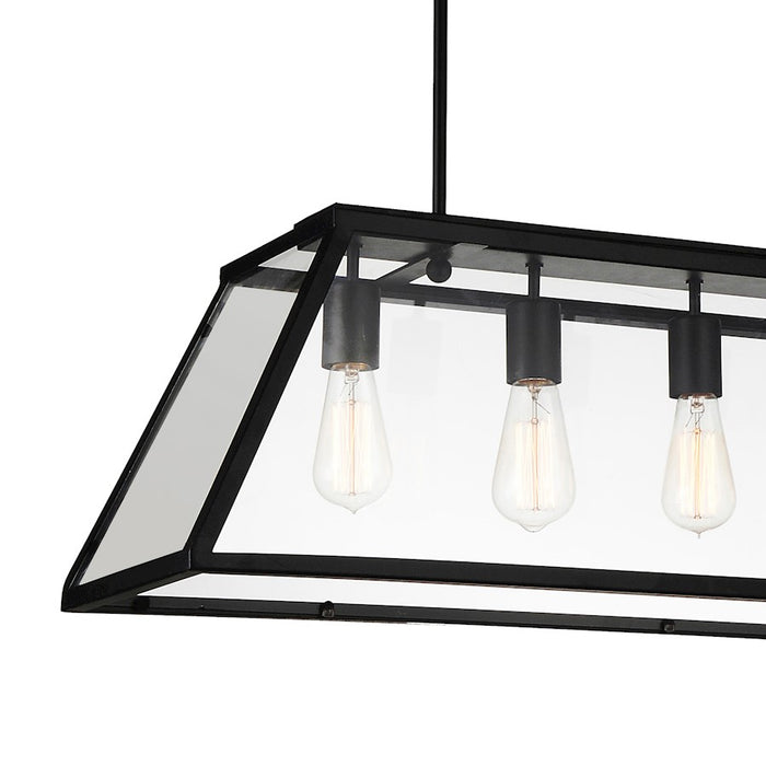 CWI Lighting Alyson 5 Light Down Chandelier, Black/Clear