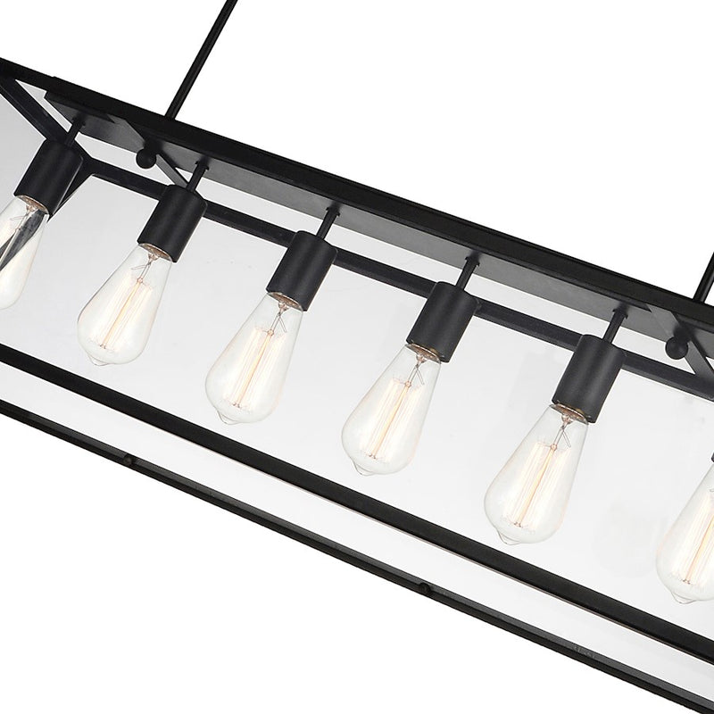 CWI Lighting Alyson 6 Light Down Chandelier, Black/Clear