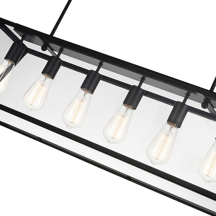 CWI Lighting Alyson 6 Light Down Chandelier, Black/Clear