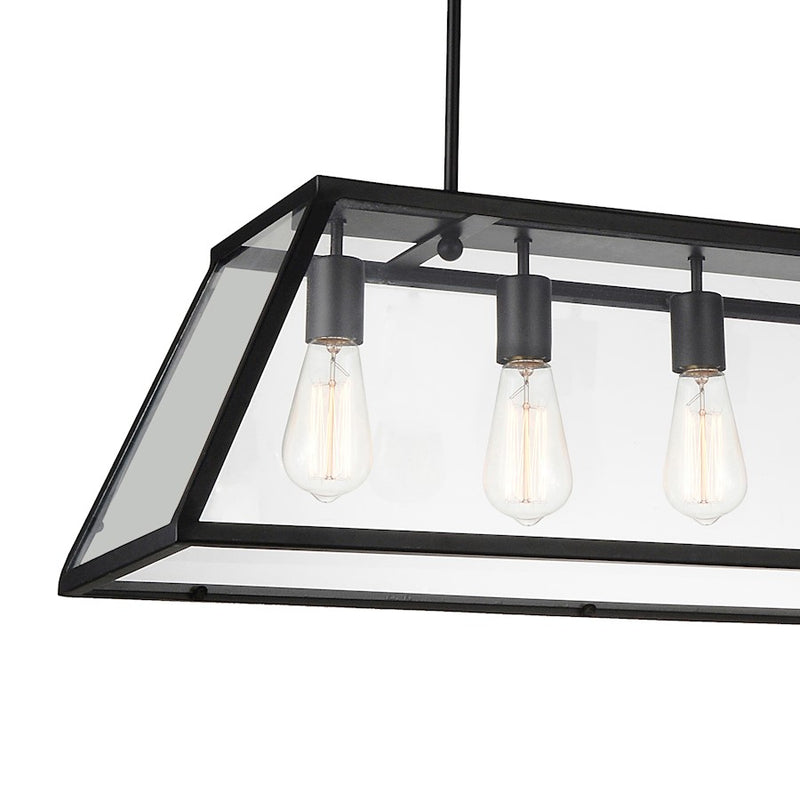 CWI Lighting Alyson 6 Light Down Chandelier, Black/Clear