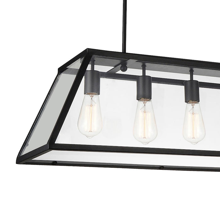 CWI Lighting Alyson 6 Light Down Chandelier, Black/Clear