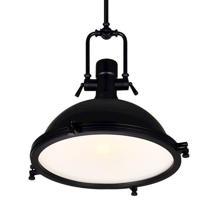 CWI Lighting Show 1 Light Down Pendant, Black/Frosted