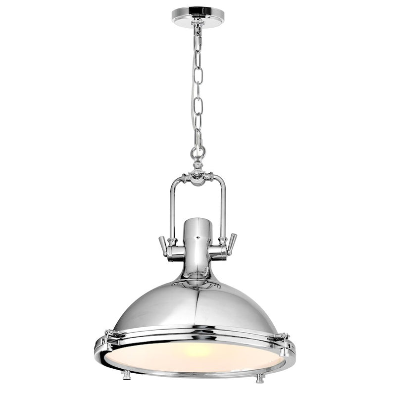 CWI Lighting Show 1 Light Down Pendant, Chrome/Frosted