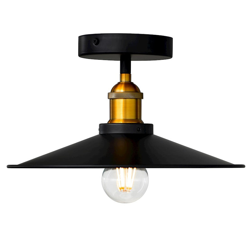 CWI Lighting Brave 1 Light Flush Mount, Black