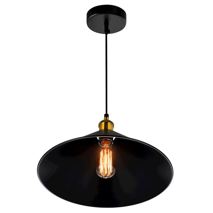 CWI Lighting Brave 1 Light 12" Mini Pendant, Black