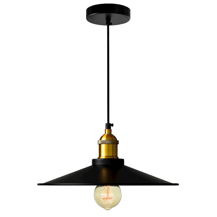 CWI Lighting Brave 1 Light 13" Down Mini Pendant, Black - 9605P13-1-101