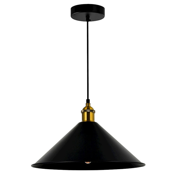 CWI Lighting Brave 1 Light 14" Mini Pendant, Black - 9605P14-1-101-B