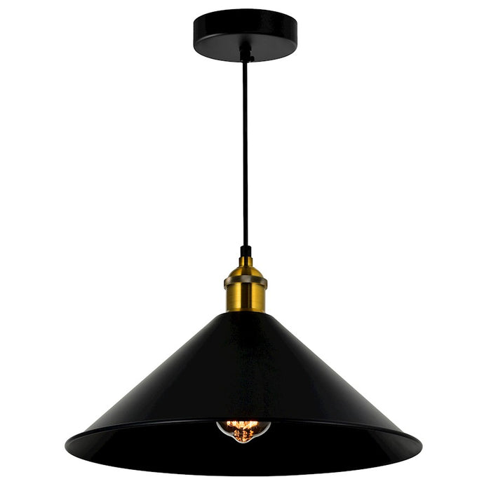 CWI Lighting Brave 1 Light 14" Mini Pendant, Black