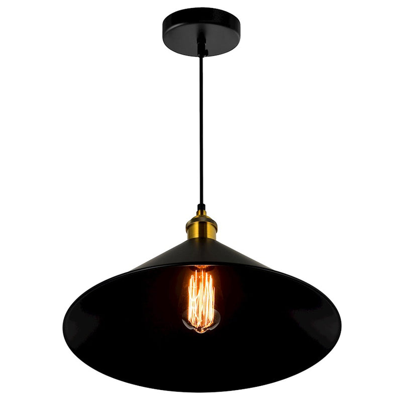 CWI Lighting Brave 1 Light 14" Mini Pendant, Black