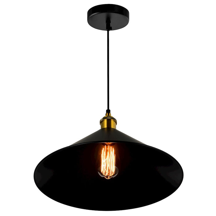 CWI Lighting Brave 1 Light 14" Mini Pendant, Black
