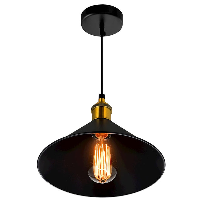 CWI Lighting Brave 1 Light 8" Down Mini Pendant, Black