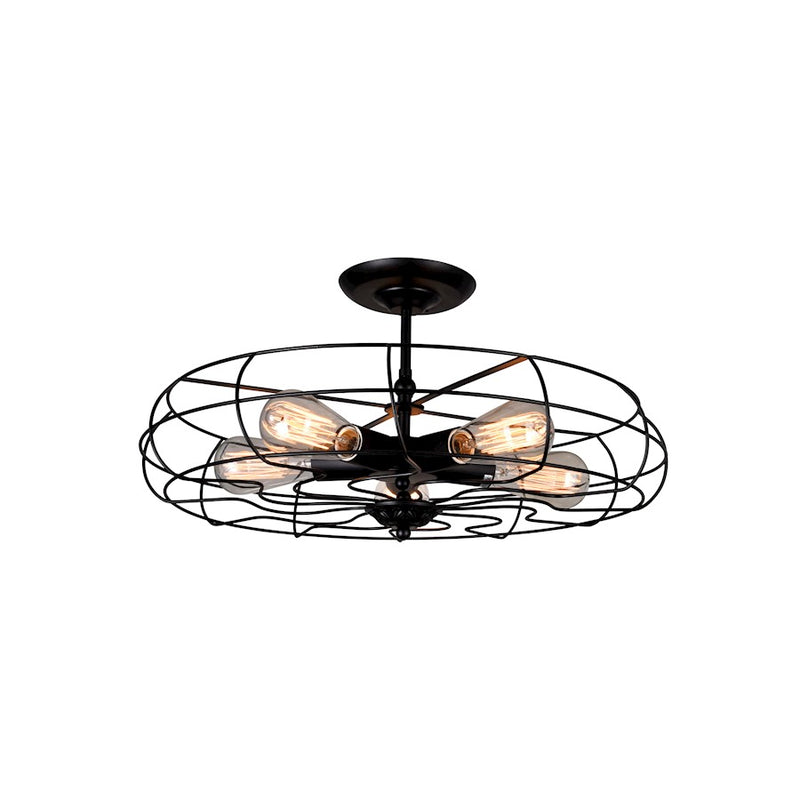 CWI Lighting Pamela 5 Light Flush Mount, Black