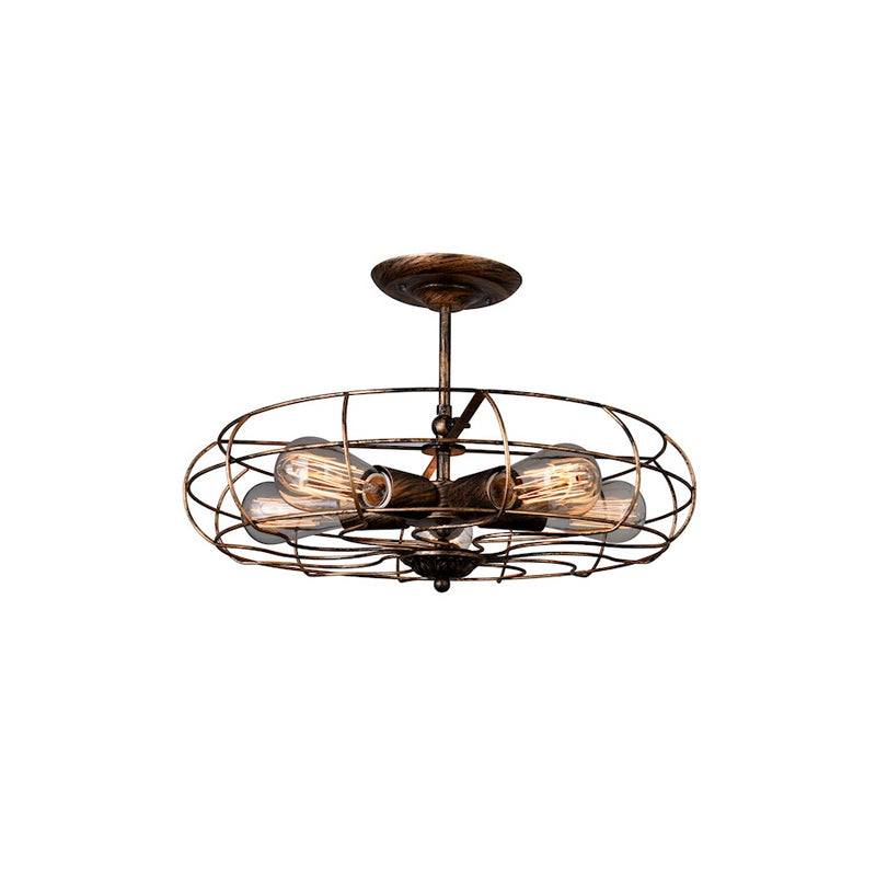 CWI Lighting Pamela 5 Light Flush Mount, Antique Copper