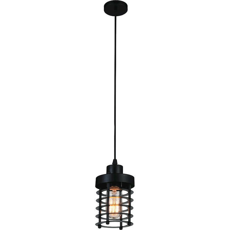CWI Lighting Bray 1 Light Down Mini Pendant, Black