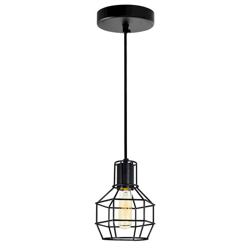 CWI Lighting Secure 1 Light Down Mini Pendant, Black - 9608P6-1-101