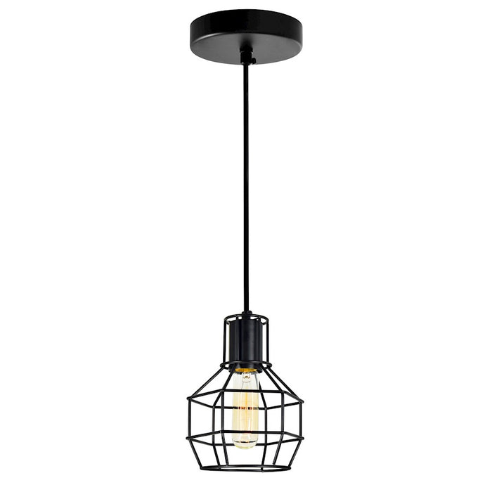 CWI Lighting Secure 1 Light Down Mini Pendant, Black - 9608P6-1-101